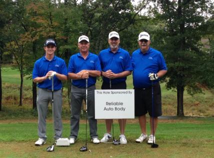 Reliable Auto Body team participating in a charity golf tournament in the Lehigh Valley